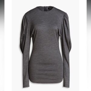 ISABEL MARANT: Gathered Sleeve Wool Jersey Top